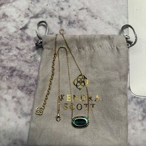 Kendra Scott Baguette Elisa Gold Pendant Necklace emerald, emerald green